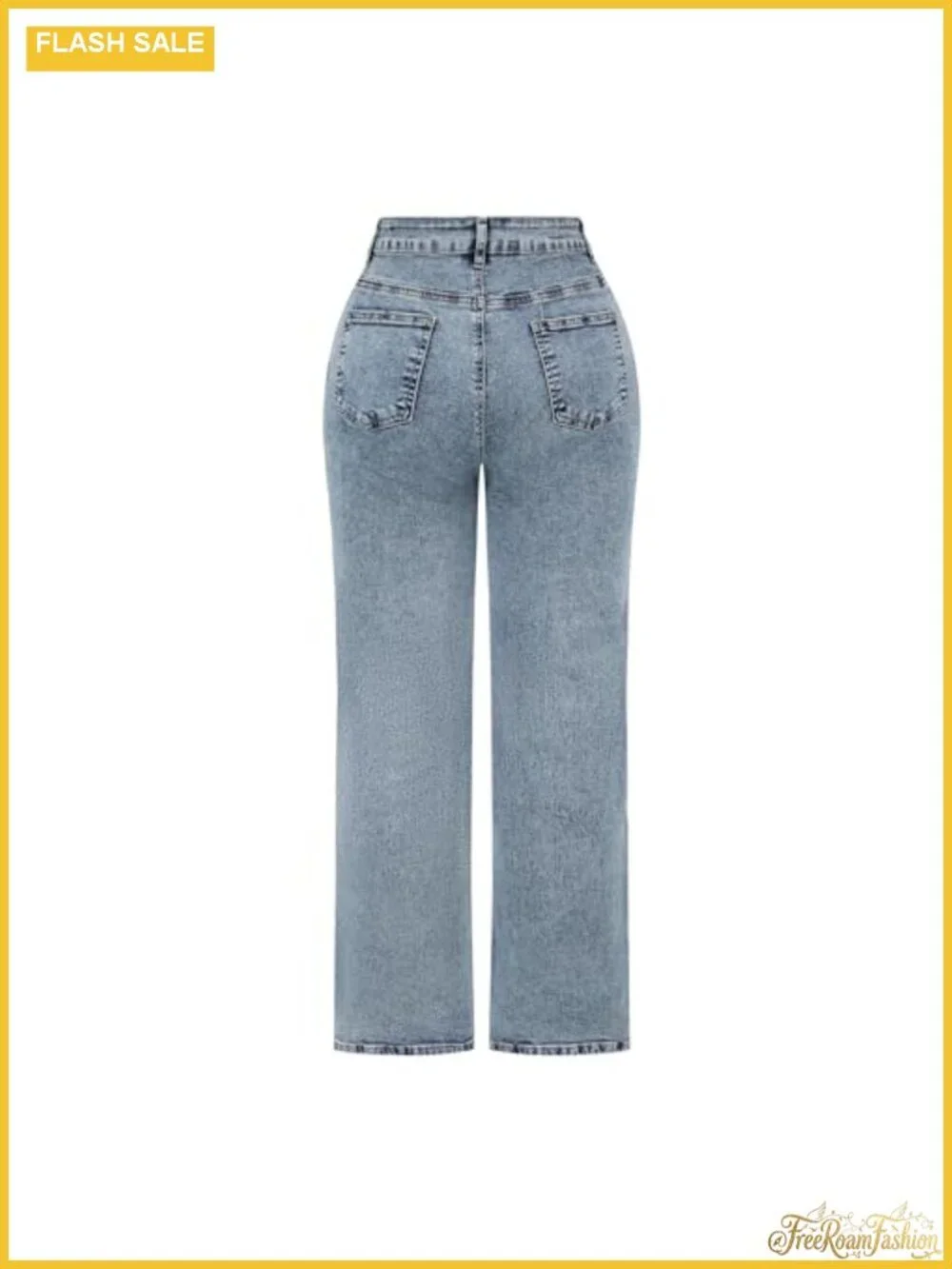 High Waisted Wide Leg Distressed Stretch Jeans for Women